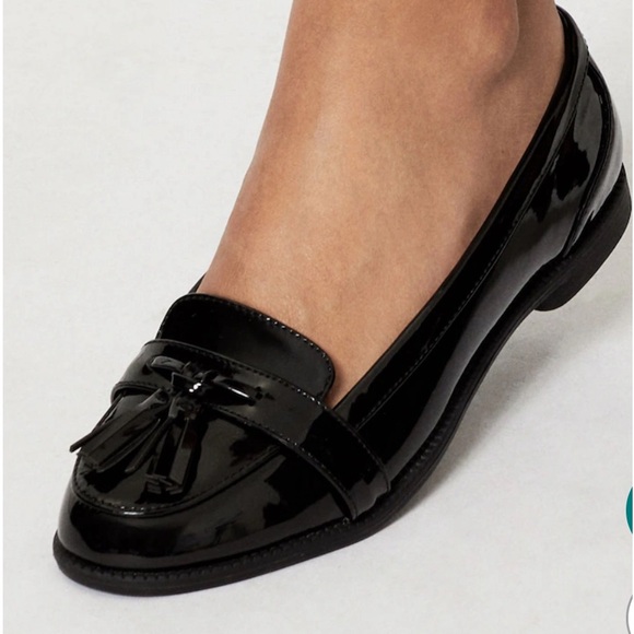 Lipsy size 8 WIDE FIT nwot black slip on loafers. - Picture 5 of 9